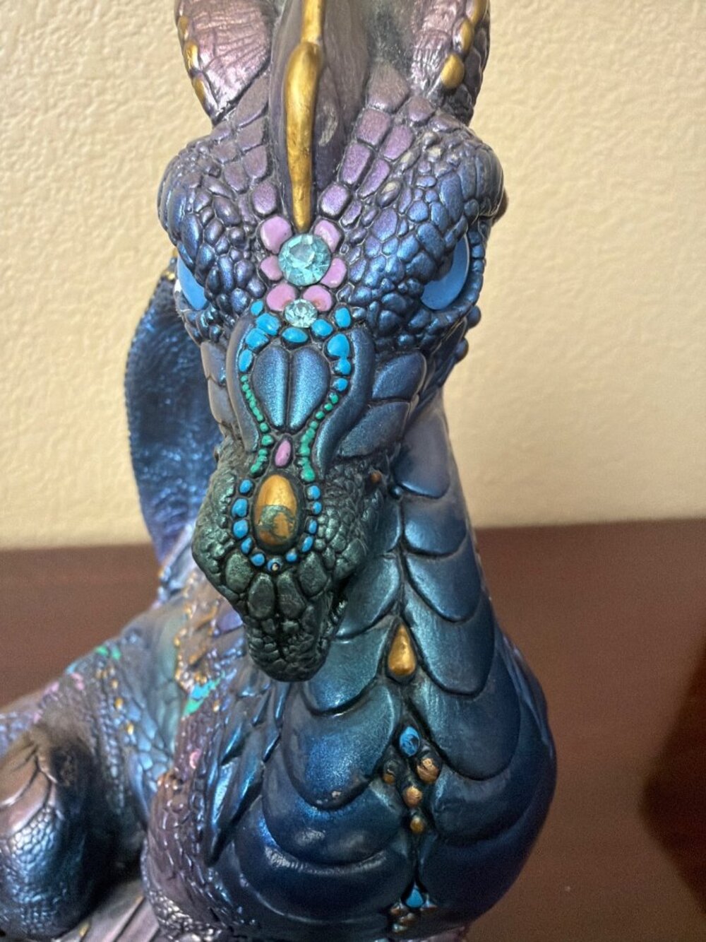 1986 Melody Pena Windstone Editions Iridiscent Peacock Male Dragon - Damaged Ear - Picture 14 of 15